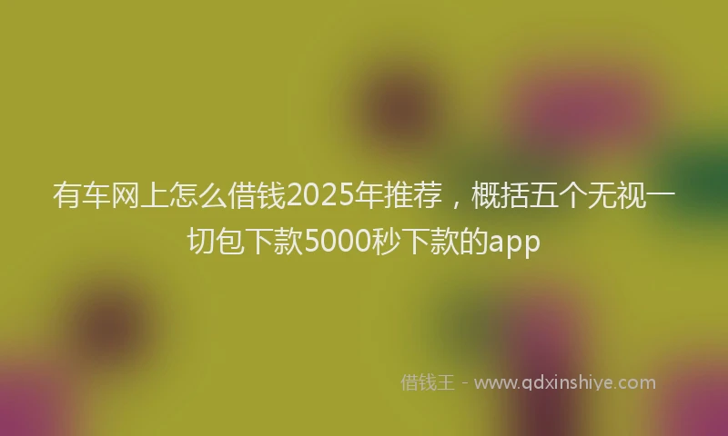 有车网上怎么借钱2025年推荐，概括五个无视一切包下款5000秒下款的app