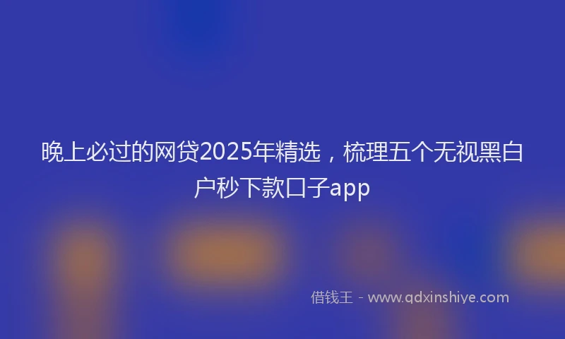 晚上必过的网贷2025年精选，梳理五个无视黑白户秒下款口子app