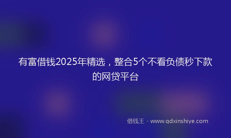 有富借钱2025年精选，整合5个不看负债秒下款的网贷平台