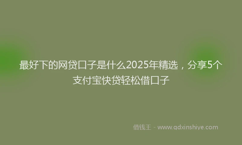 最好下的网贷口子是什么2025年精选，分享5个支付宝快贷轻松借口子