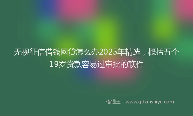 无视征信借钱网贷怎么办2025年精选，概括五个19岁贷款容易过审批的软件