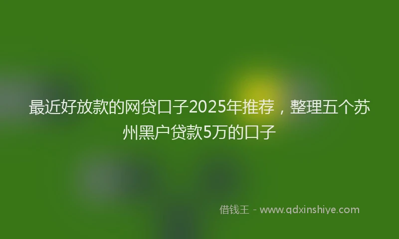最近好放款的网贷口子2025年推荐，整理五个苏州黑户贷款5万的口子