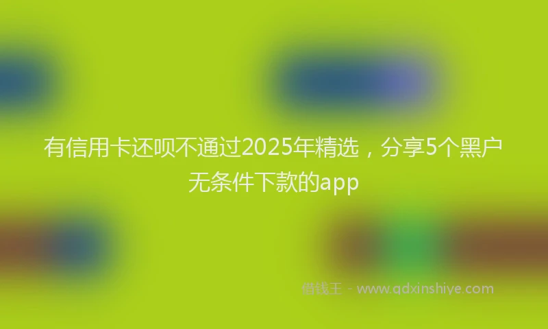 有信用卡还呗不通过2025年精选，分享5个黑户无条件下款的app