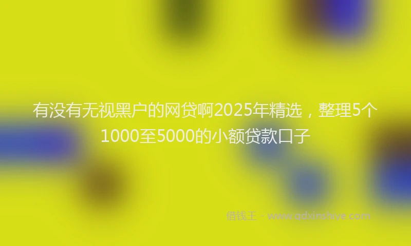 有没有无视黑户的网贷啊2025年精选，整理5个1000至5000的小额贷款口子