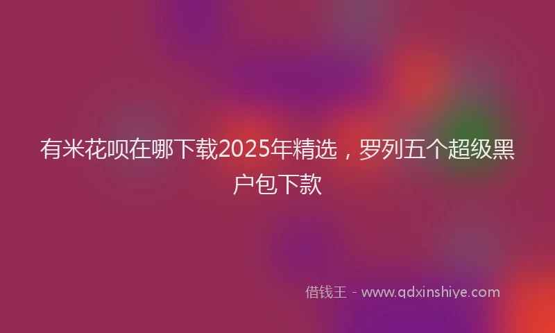 有米花呗在哪下载2025年精选，罗列五个超级黑户包下款
