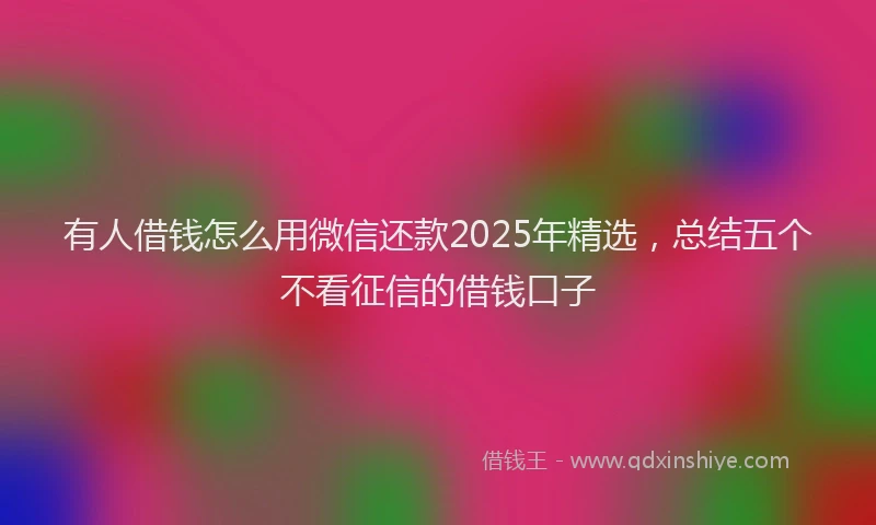 有人借钱怎么用微信还款2025年精选，总结五个不看征信的借钱口子