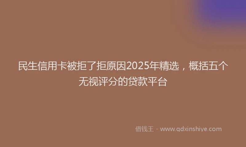 民生信用卡被拒了拒原因2025年精选，概括五个无视评分的贷款平台