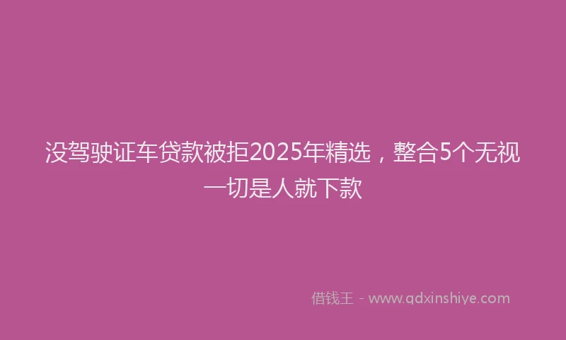 没驾驶证车贷款被拒2025年精选，整合5个无视一切是人就下款