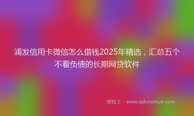 浦发信用卡微信怎么借钱2025年精选，汇总五个不看负债的长期网贷软件