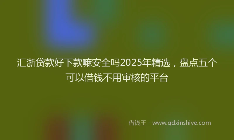 汇浙贷款好下款嘛安全吗2025年精选，盘点五个可以借钱不用审核的平台