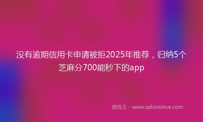 没有逾期信用卡申请被拒2025年推荐，归纳5个芝麻分700能秒下的app