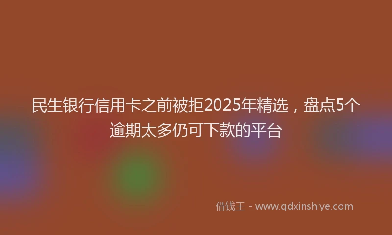 民生银行信用卡之前被拒2025年精选，盘点5个逾期太多仍可下款的平台