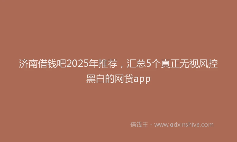 济南借钱吧2025年推荐，汇总5个真正无视风控黑白的网贷app