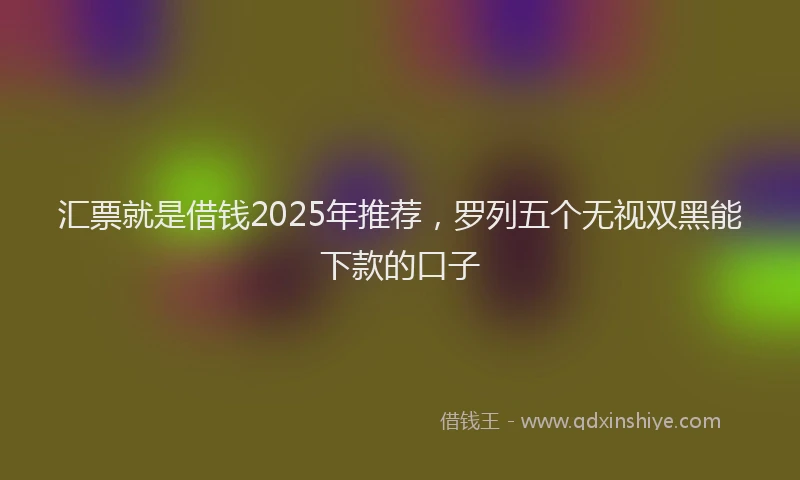 汇票就是借钱2025年推荐，罗列五个无视双黑能下款的口子