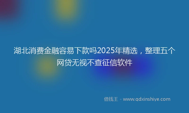 湖北消费金融容易下款吗2025年精选，整理五个网贷无视不查征信软件
