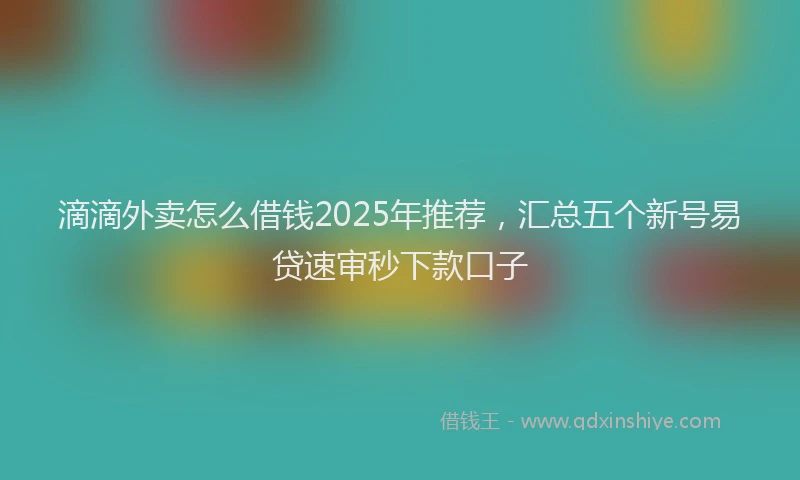 滴滴外卖怎么借钱2025年推荐，汇总五个新号易贷速审秒下款口子