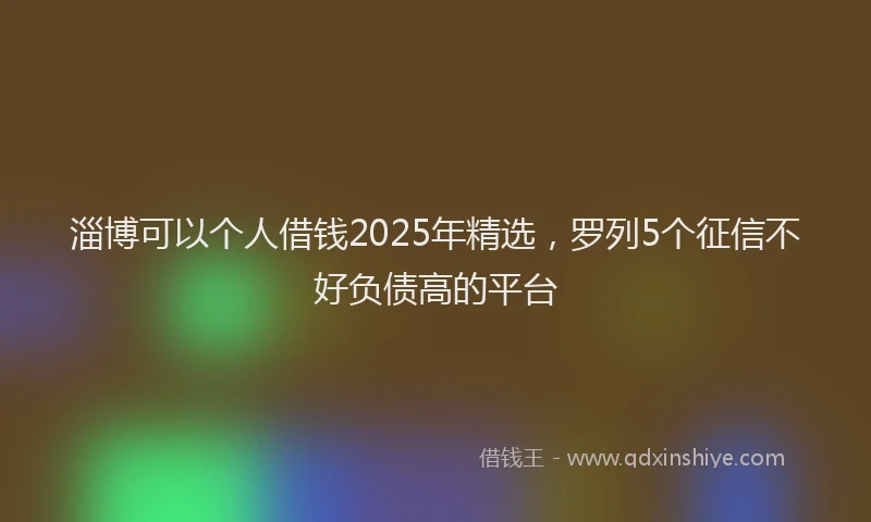 淄博可以个人借钱2025年精选，罗列5个征信不好负债高的平台