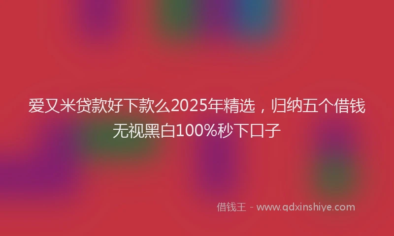 爱又米贷款好下款么2025年精选，归纳五个借钱无视黑白100%秒下口子