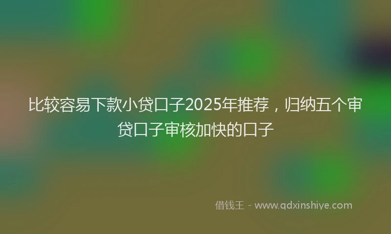比较容易下款小贷口子2025年推荐，归纳五个审贷口子审核加快的口子