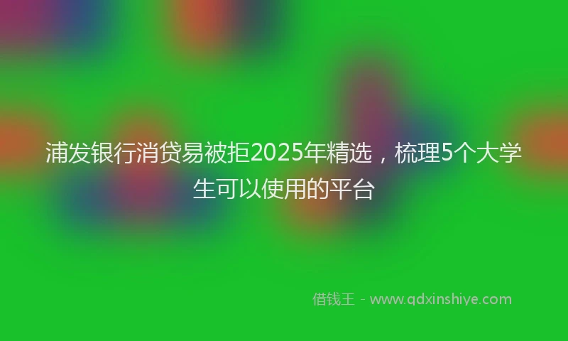 浦发银行消贷易被拒2025年精选，梳理5个大学生可以使用的平台