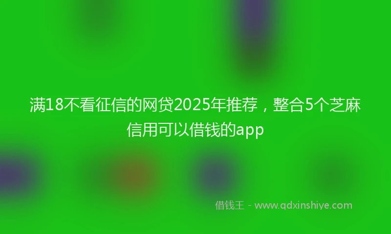 满18不看征信的网贷2025年推荐，整合5个芝麻信用可以借钱的app