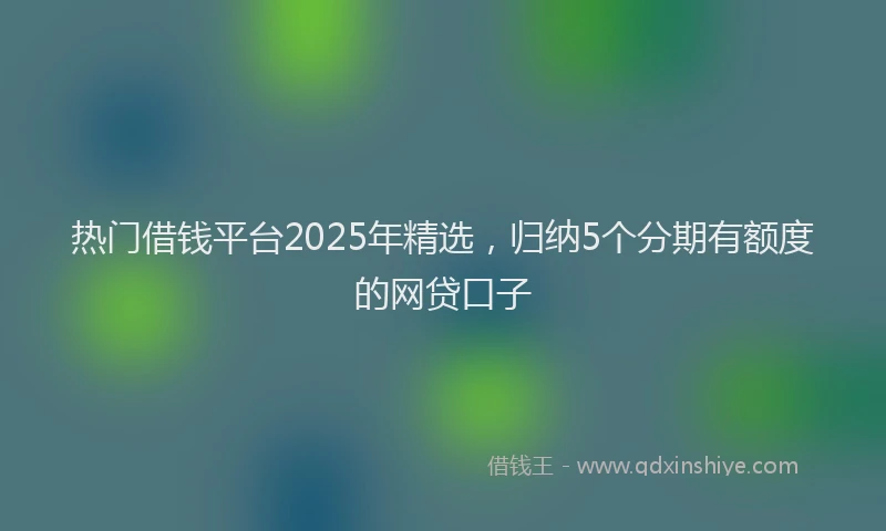 热门借钱平台2025年精选，归纳5个分期有额度的网贷口子