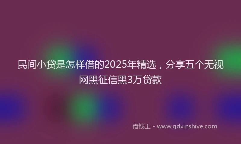 民间小贷是怎样借的2025年精选，分享五个无视网黑征信黑3万贷款