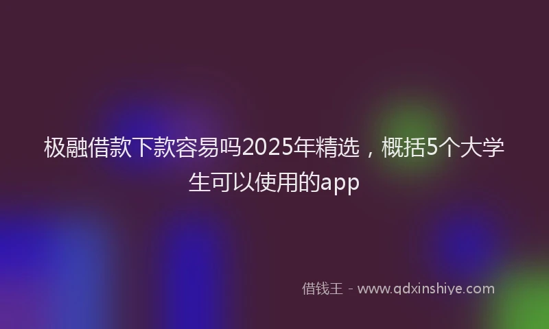 极融借款下款容易吗2025年精选，概括5个大学生可以使用的app