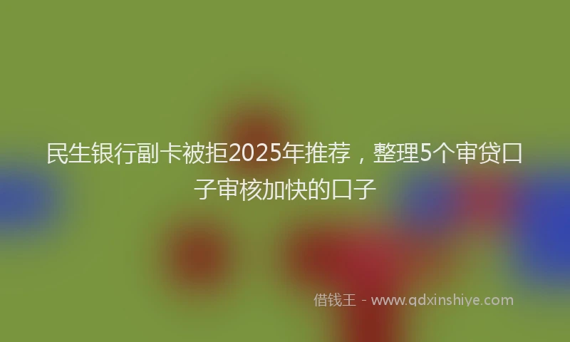 民生银行副卡被拒2025年推荐，整理5个审贷口子审核加快的口子