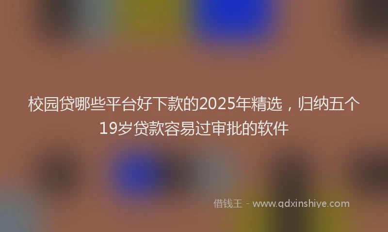 校园贷哪些平台好下款的2025年精选，归纳五个19岁贷款容易过审批的软件