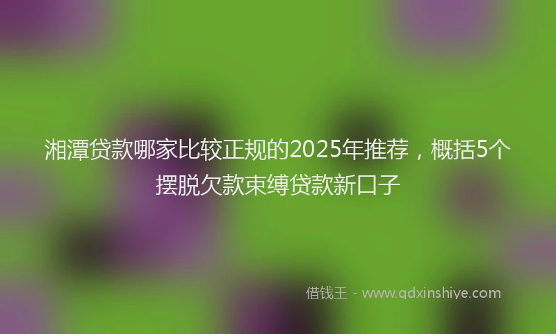 湘潭贷款哪家比较正规的2025年推荐，概括5个摆脱欠款束缚贷款新口子