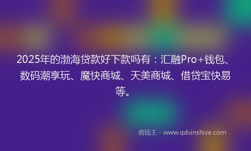 2025年的渤海贷款好下款吗有：汇融Pro+钱包、数码潮享玩、魔快商城、天美商城、借贷宝快易等。