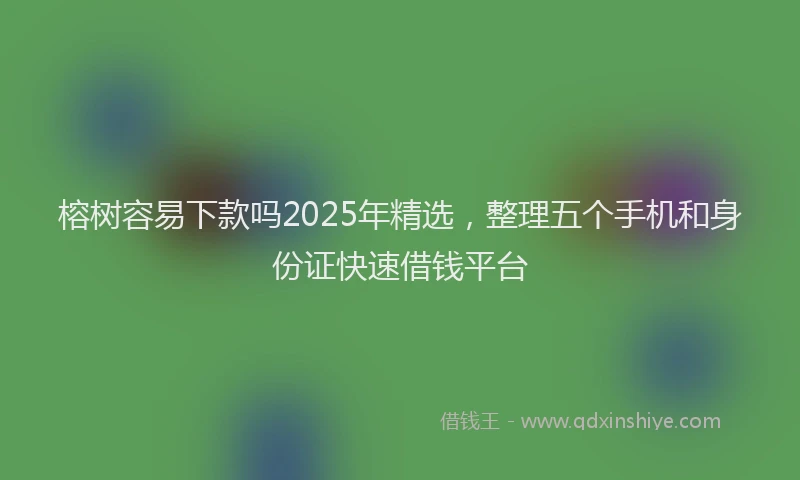 榕树容易下款吗2025年精选，整理五个手机和身份证快速借钱平台