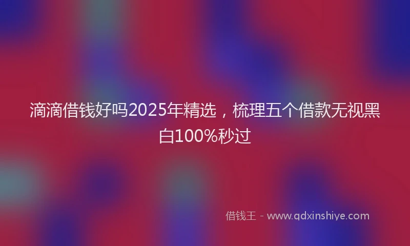 滴滴借钱好吗2025年精选，梳理五个借款无视黑白100%秒过