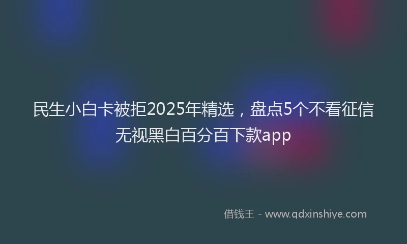 民生小白卡被拒2025年精选，盘点5个不看征信无视黑白百分百下款app