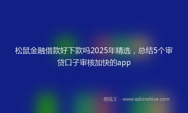 松鼠金融借款好下款吗2025年精选，总结5个审贷口子审核加快的app