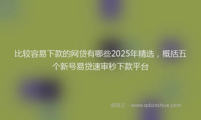 比较容易下款的网贷有哪些2025年精选，概括五个新号易贷速审秒下款平台