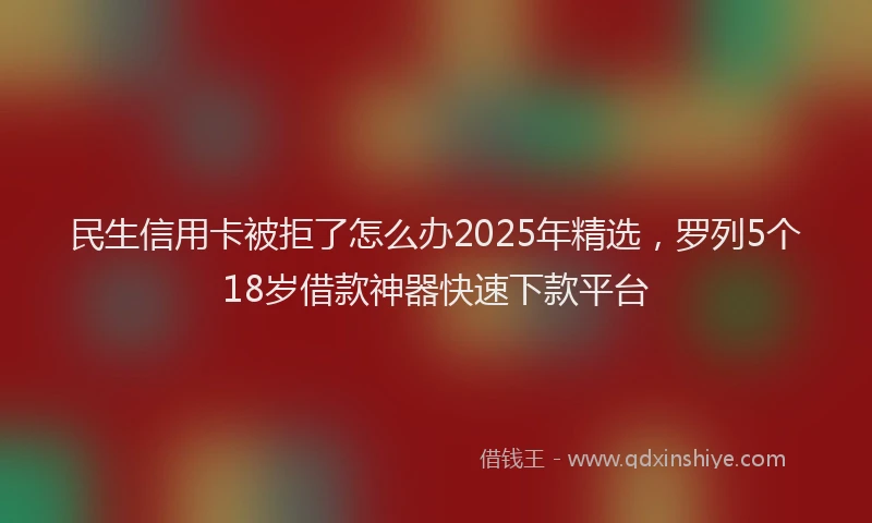 民生信用卡被拒了怎么办2025年精选，罗列5个18岁借款神器快速下款平台