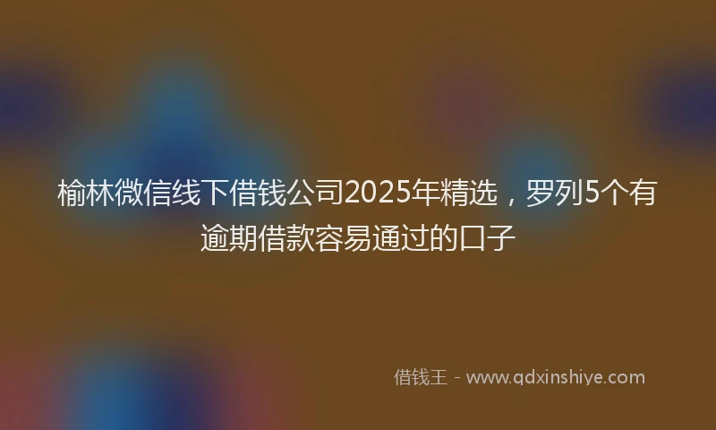 榆林微信线下借钱公司2025年精选，罗列5个有逾期借款容易通过的口子