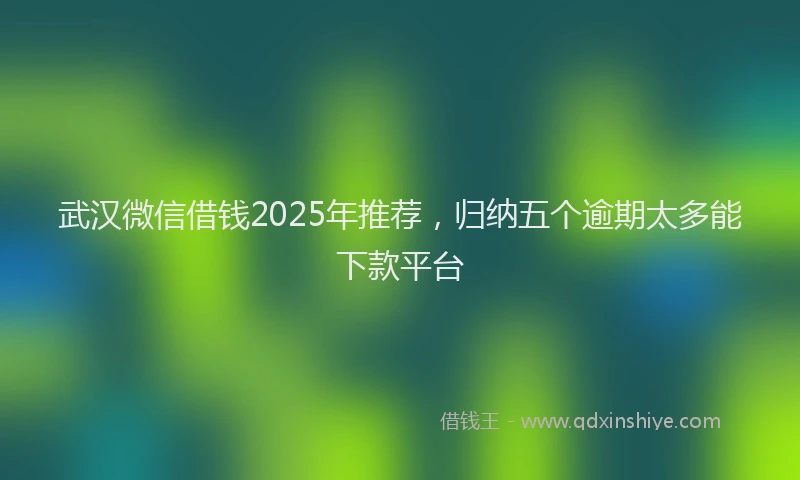 武汉微信借钱2025年推荐，归纳五个逾期太多能下款平台