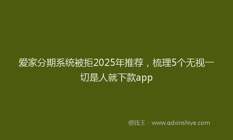 爱家分期系统被拒2025年推荐，梳理5个无视一切是人就下款app