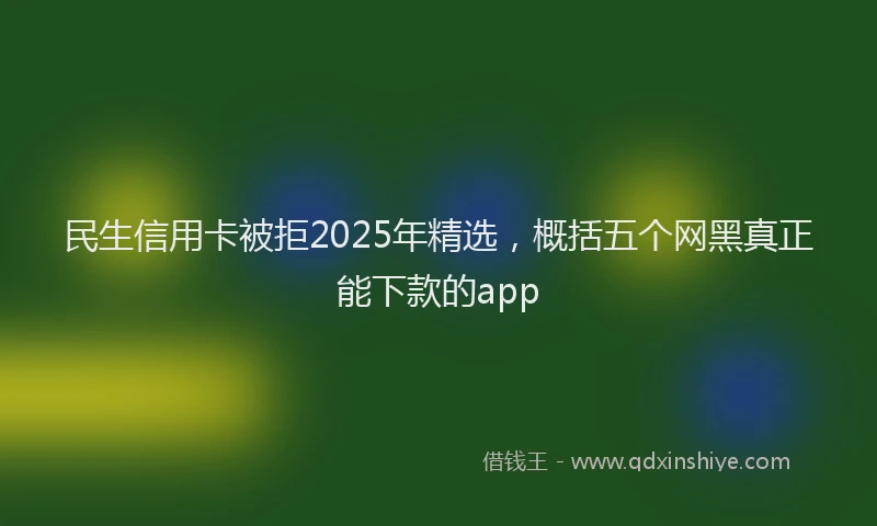 民生信用卡被拒2025年精选，概括五个网黑真正能下款的app