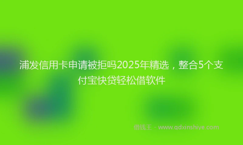 浦发信用卡申请被拒吗2025年精选，整合5个支付宝快贷轻松借软件