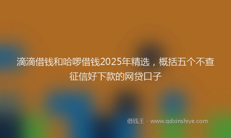 滴滴借钱和哈啰借钱2025年精选，概括五个不查征信好下款的网贷口子