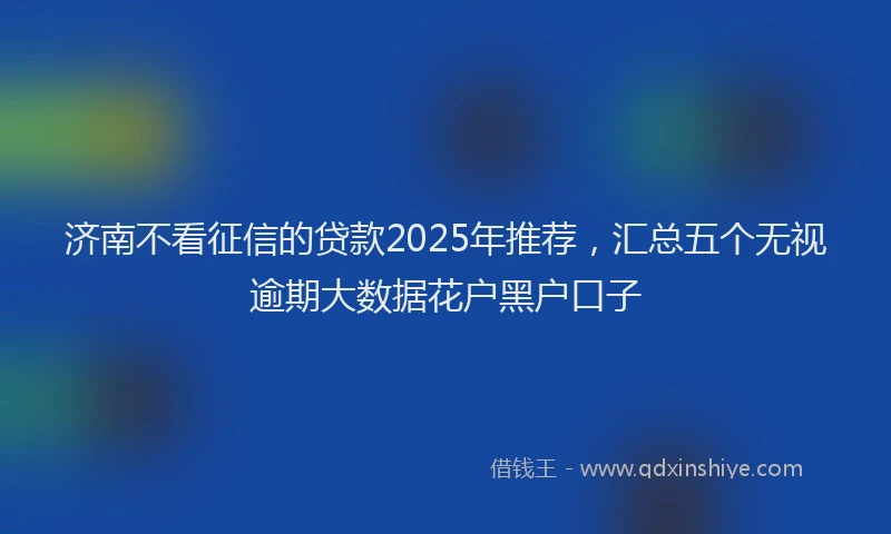 济南不看征信的贷款2025年推荐，汇总五个无视逾期大数据花户黑户口子