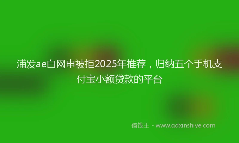 浦发ae白网申被拒2025年推荐，归纳五个手机支付宝小额贷款的平台