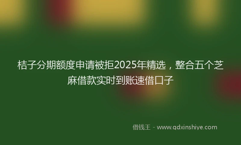 桔子分期额度申请被拒2025年精选，整合五个芝麻借款实时到账速借口子