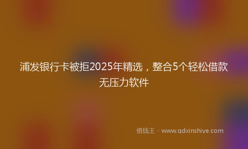 浦发银行卡被拒2025年精选，整合5个轻松借款无压力软件