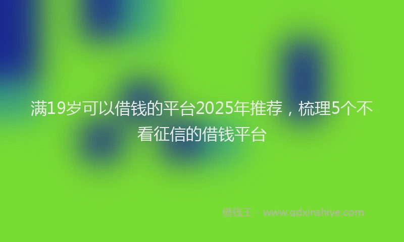 满19岁可以借钱的平台2025年推荐，梳理5个不看征信的借钱平台