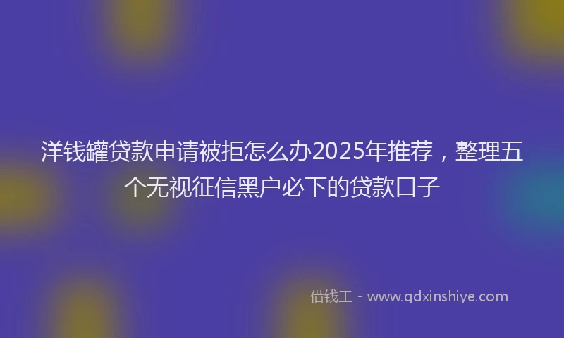 洋钱罐贷款申请被拒怎么办2025年推荐，整理五个无视征信黑户必下的贷款口子